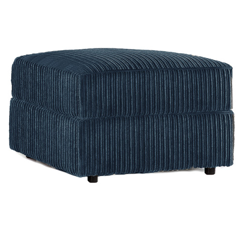 Oxford Delta Ferguson Jumbo Cord Footstool Blue navy aqua living room pouffe foot rest footrest sofa accessory living room furniture