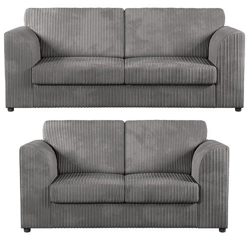Oxford Full Jumbo Cord Sofa Set - Fullback Grey