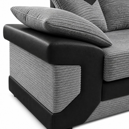 Dino Fabric and Leather Trim 3 Seater Sofa