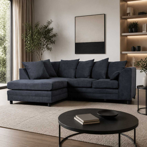 Casper Chenille Fabric Corner Sofa