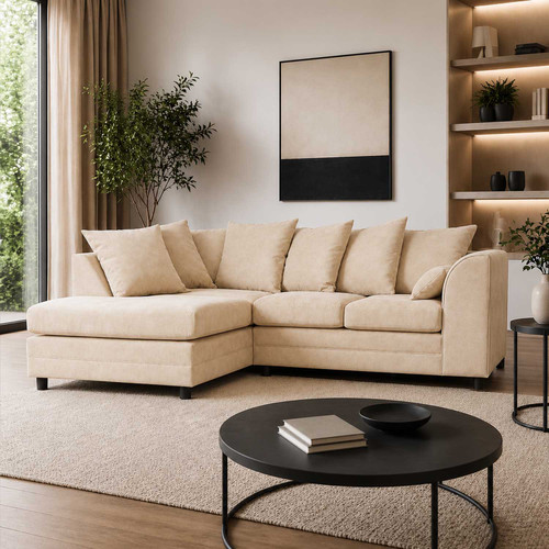 Casper Chenille Fabric Corner Sofa