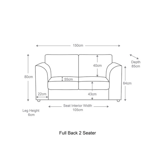 Luca 3 + 2 Fabric Sofa Suite - Fullback