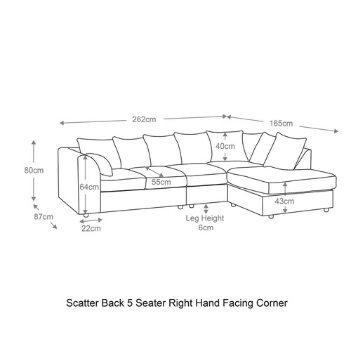 Luca 5 Seater Leather and Fabric Corner Sofa