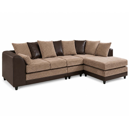 Luca 5 Seater Leather and Fabric Corner Sofa
