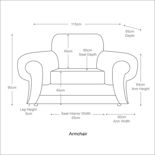 Portland Fabric and Leather Chesterfield Armchair