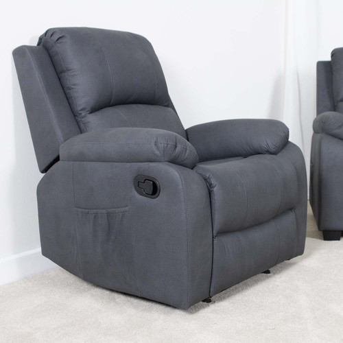 Alaska Grey Full Fabric 3 Piece Sofa Suite - 3 + 1 + 1