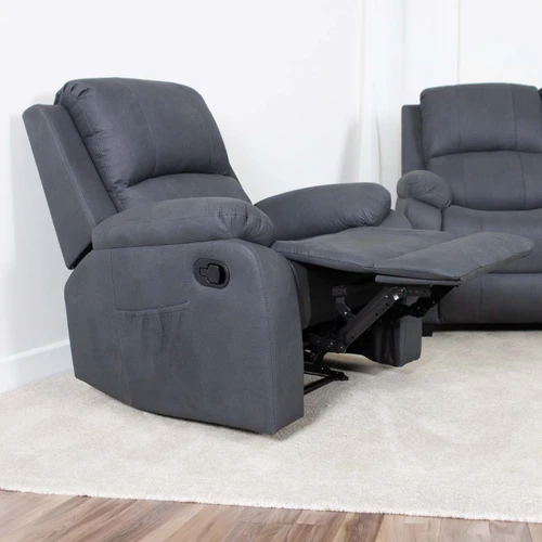 Alaska Grey Full Fabric 3 Piece Sofa Suite - 3 + 1 + 1