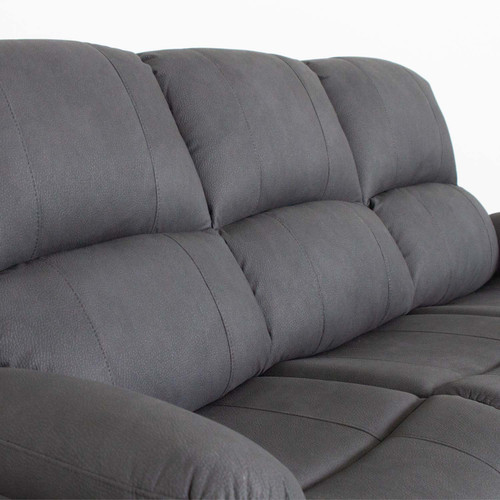 Alaska Grey Full Fabric 3 Piece Sofa Suite - 3 + 1 + 1