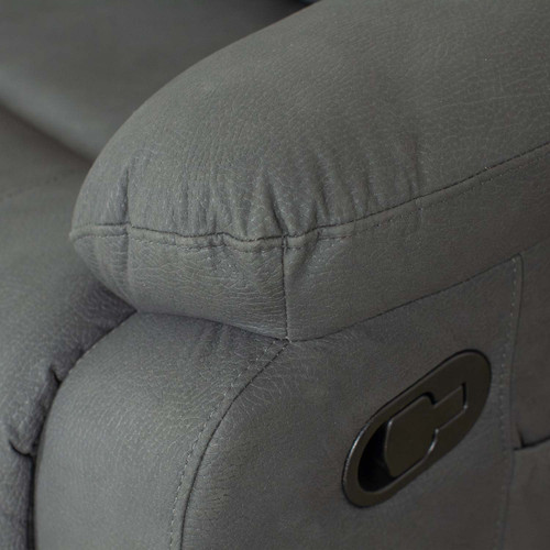 Alaska Grey Full Fabric Manual Reclining Sofa Suite