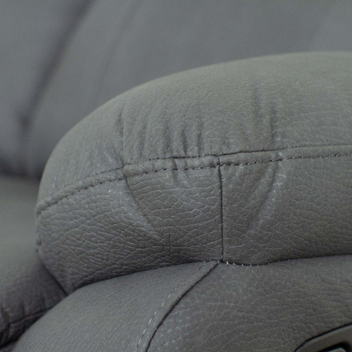Alaska Grey Full Fabric Manual Reclining Sofa Suite