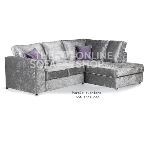 Crystal Fullback 4 Seater Corrner sofa Crushed Velvet