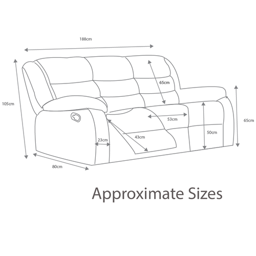 Venice 3 + 2 Leather Reclining Sofa Suite | Black | Brown | Grey