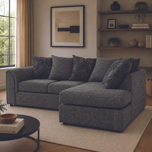 Byron Dundee Grey Fabric Corner Sofa