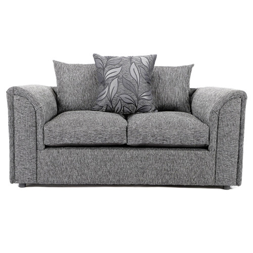 Byron Dundee Silver Light Grey 2 Seater Sofa Small Scatter Back Chenille Fabric