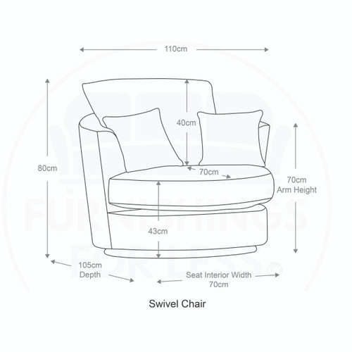 Byron Dundee Silver Chenille Swivel Chair