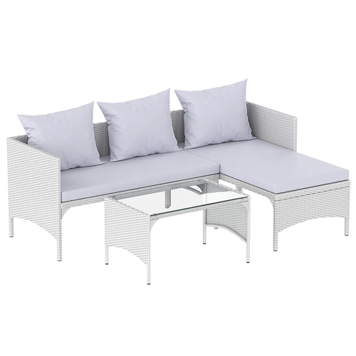 Garden L Shaped Corner Sofa Rattan Patio set with coffee table