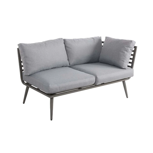 Mayfair Corner Lounging Set with Rectangular Firepit – Grey