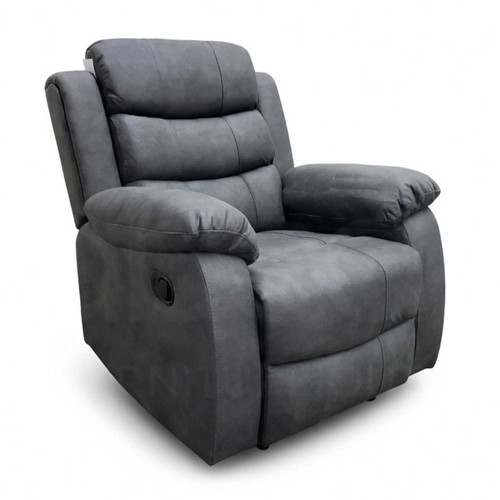 Alaska Grey Fabric Reclining 3 Piece Sofa Suite - 3 + 2 + 1