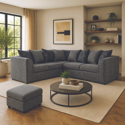 Byron Dundee Grey 5 Seater Corner Sofa