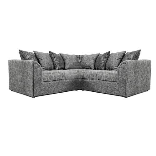 byron dundee 5 seater l shaped silver light grey corner sofa chenille settee couch