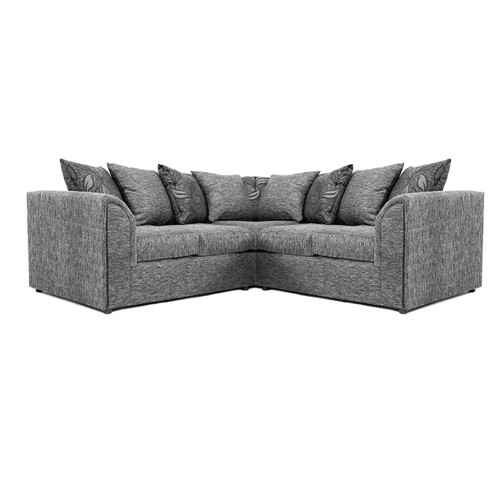 byron dundee 5 seater l shaped silver light grey corner sofa chenille settee couch living room furniture seating