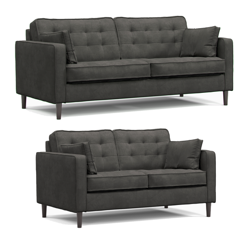 Eden fabric graphite grey sofa suite 3 seater 2 seater cheap living room furniture seating