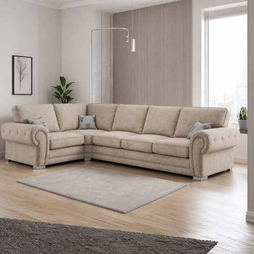 Milan 5 Seater Long Corner Sofa Full Back