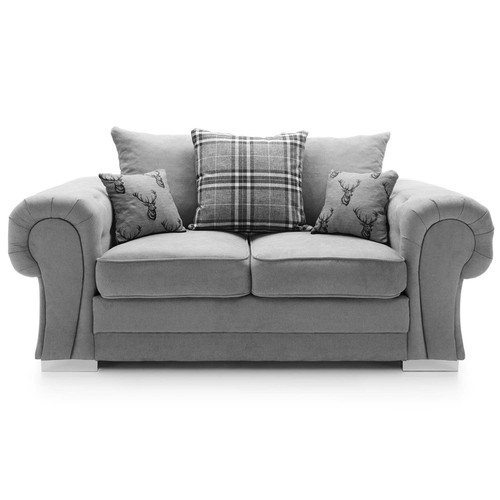 Milan 3 Piece Sofa Suite Fabric Sofa Set 2 + 1 + 1 Scatter Back