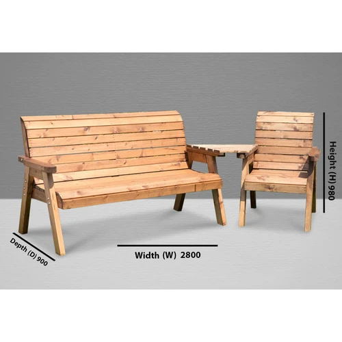 4 Seater Angled Companion Set Garden Seating