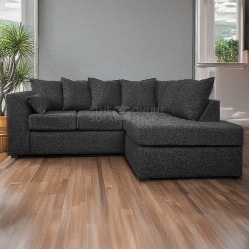 Paris Boucle L Shaped Fabric 4 Seater Corner Sofa - Scatter