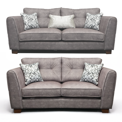 Ariana soft leather like fabric taupe 3 and 2 sofa suite Ariana soft leather like fabric taupe 3 and 2 sofa suite