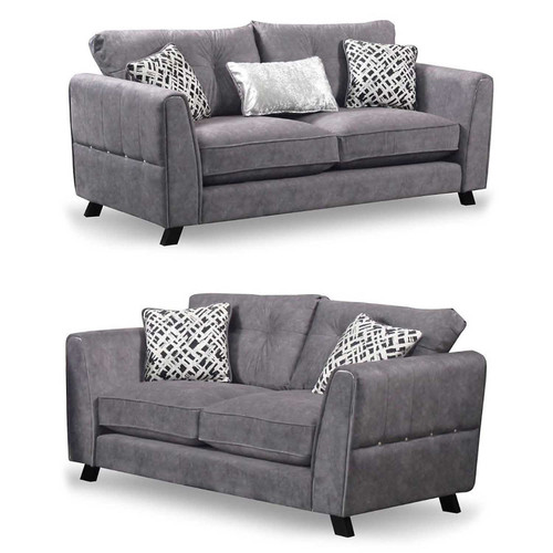 Ariana soft leather like fabric taupe 3 and 2 sofa suite