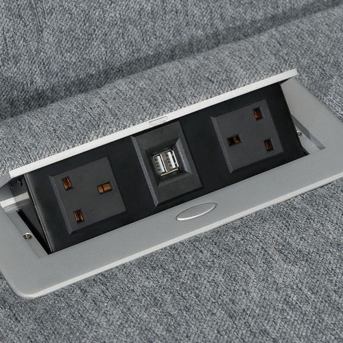 Linden Grey Fabric Electric Reclining Corner Sofa