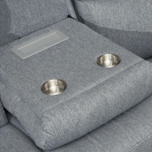 Linden Grey Fabric Electric Reclining Corner Sofa