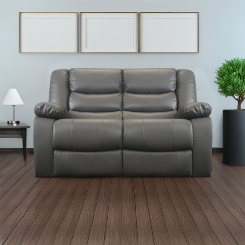 Venice Leather Reclining 2 Seater Sofa | Black | Brown | Grey