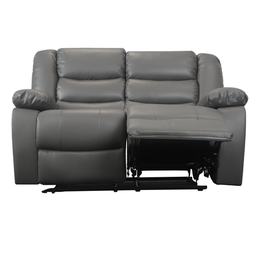 Venice grey Leather 2 reclining sofa recliner, Manual couch