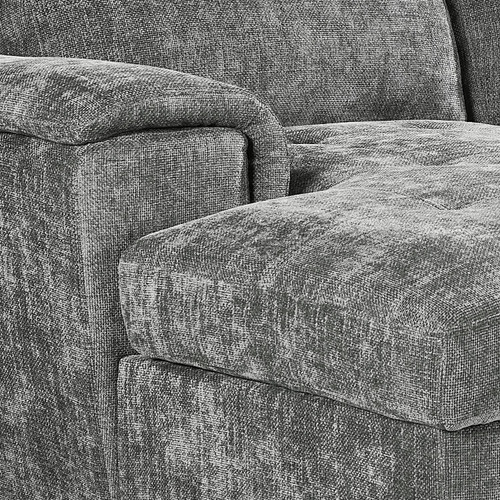 Alora Grey Fabric U-Shaped Sofa with Storage & Headrests