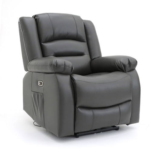 Arlo Armchair Leather Grey Single Seater Electric Recliner