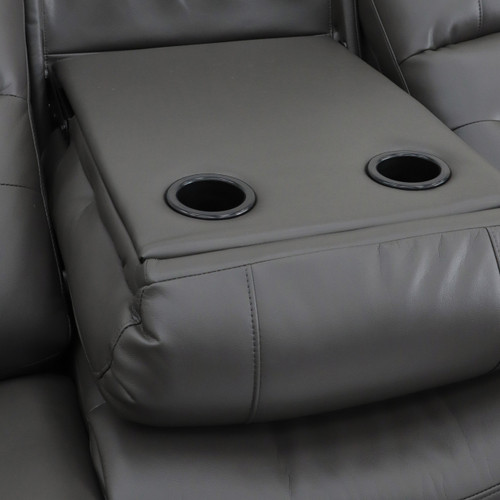 Arlo Leather Like Black or Grey Electric Reclining 3 Piece Sofa Suite 3 + 1 + 1