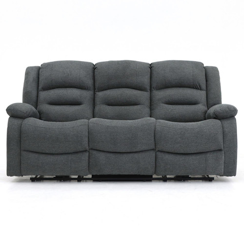 Arlo Grey Fabric 3 Piece Electric Reclining Sofa Suite 3 + 1 + 1 USB + Drinks Tray