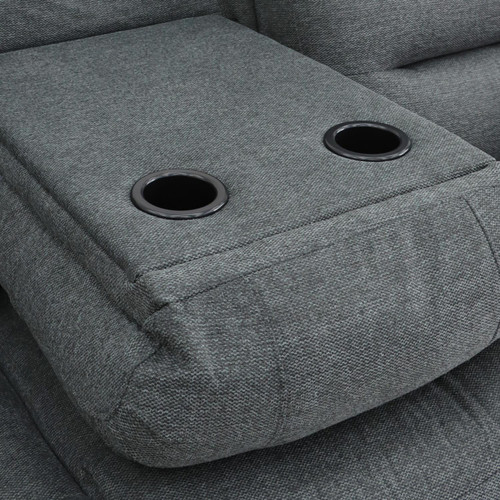 Arlo Grey Fabric 3 Piece Electric Reclining Sofa Suite 3 + 2 + 1 With USB + Drinks Tray