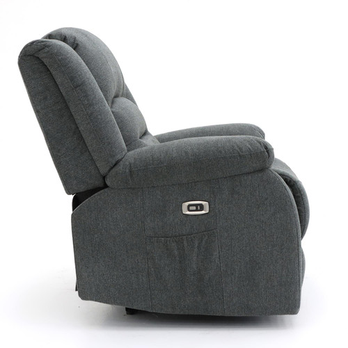 Arlo Grey Fabric Electric Reclining Armchair