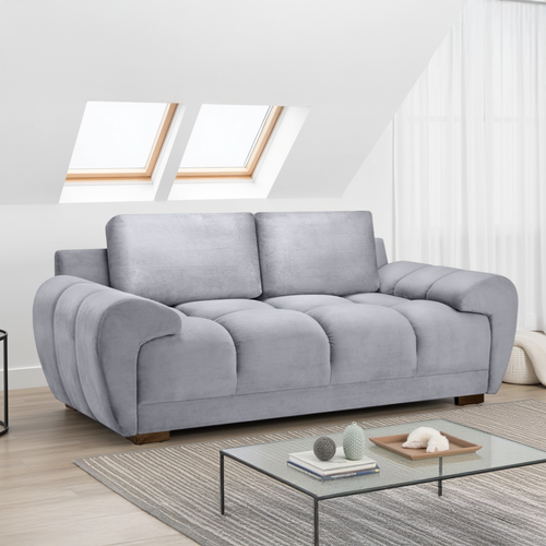 Zura Plush Fabric Large 2 Seater Sofa
