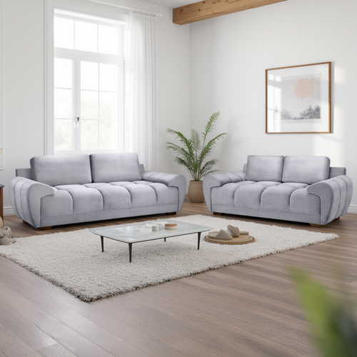 Zura Plush Velvet Large 3 + 2 Sofa Suite