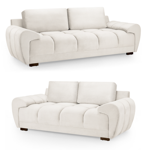 Zura Plush Velvet Large 3 + 2 Sofa Suite