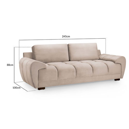 Zura Plush Velvet Large 3 Seater Sofa