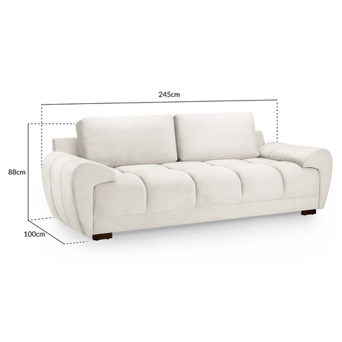 Zura Plush Velvet Large 3 Seater Sofa