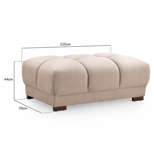Zura Plush Velvet Large Footstool Sofa Accessory