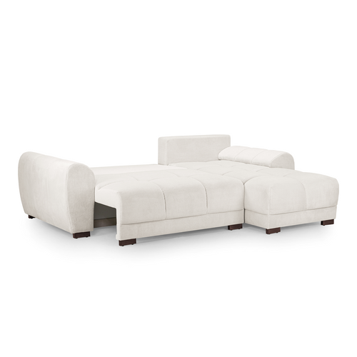 Zura Plush Velvet Large 3 Seater L Shaped Universal Corner Sofa Bed