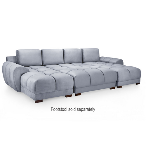 Zura Plush Velvet Large U Shaped 4 - 5 Seater Sofa